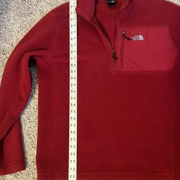 The North Face Classic Cozy Red Fleece 1/2 Zip Pullover Sz L - Picture 16 of 16